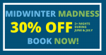 During June and July, stay 2 or more consecutive nights and receive 30% off!