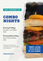 Ohope Chartered Club Meal Combos